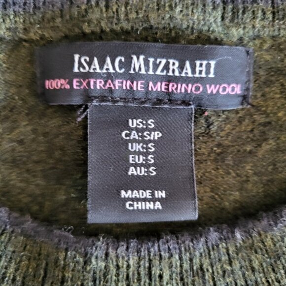 Isaac Mizrahi Luxe Merino Wool Sweater Green Sz small - Picture 6 of 10